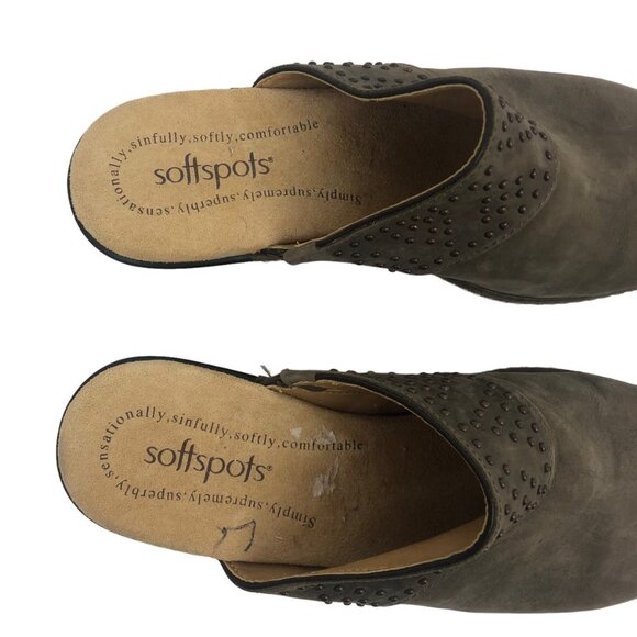 Softspots Studded Gray Suede Slide On Slip On Shoes Clogs‎ Mules Size 7.5 M - Picture 8 of 8